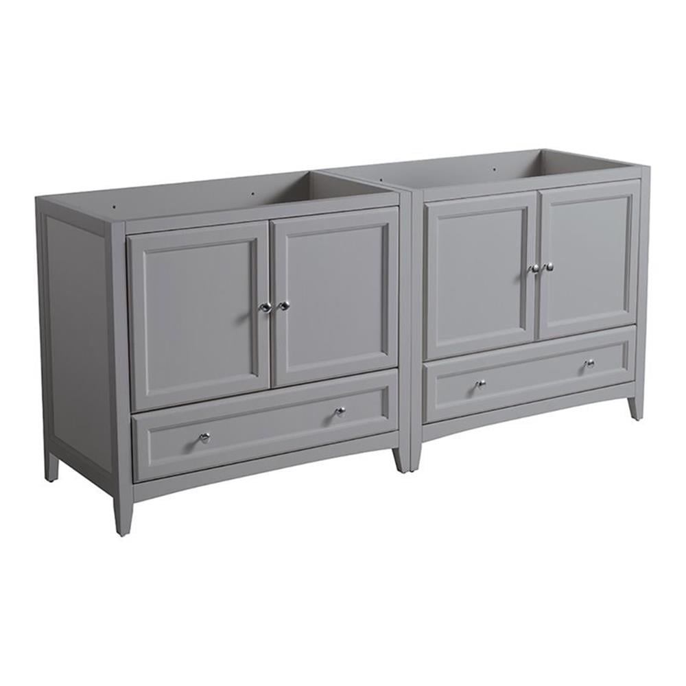 Gray Engineered Wood Freestanding Double Sink Vanity Base