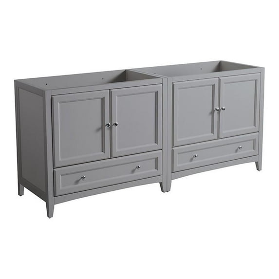 Fresca Oxford 71" Double Sinks Traditional Wood Bathroom Cabinet in Gray
