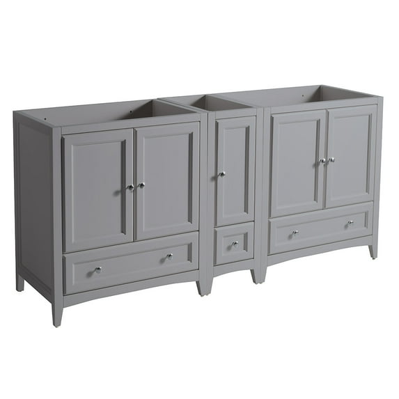 Fresca Oxford 71" Gray Traditional Double Sink Bathroom Cabinets