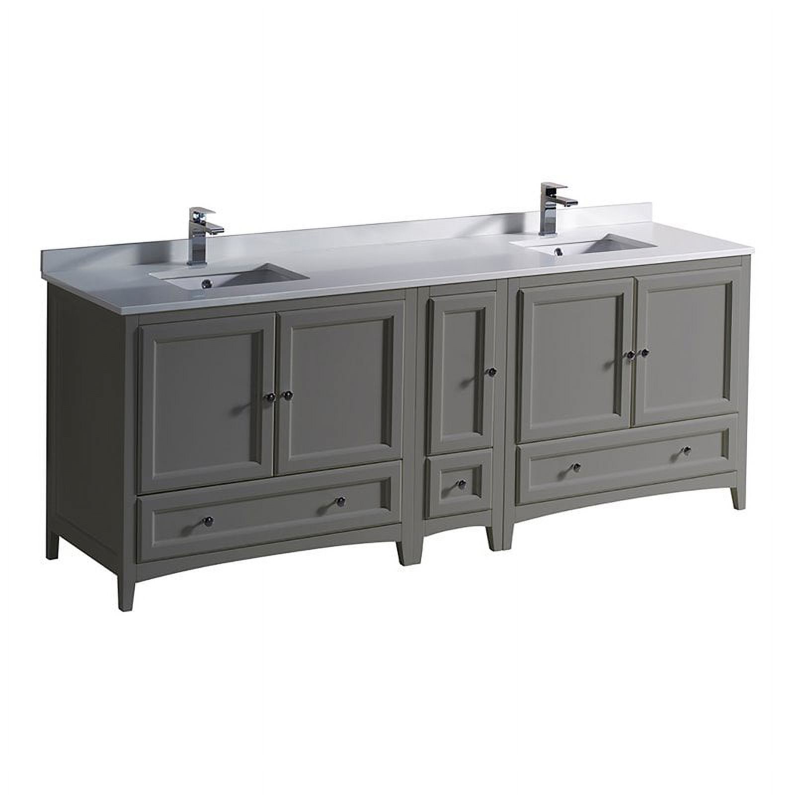 Fresca Oxford 72" Double Sinks Traditional Wood Bathroom Cabinet in Gray - image 1 of 3