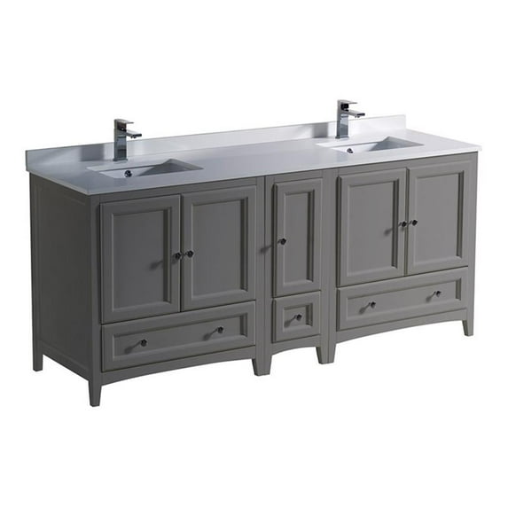 Fresca Fcb20-301230-U Oxford 72" Free Standing Double Basin Vanity Set - Grey