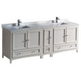 thumbnail image 1 of Fresca Oxford 84" Antique White Traditional Double Sink Bathroom Cabinets w/ Top & Sinks, 1 of 3