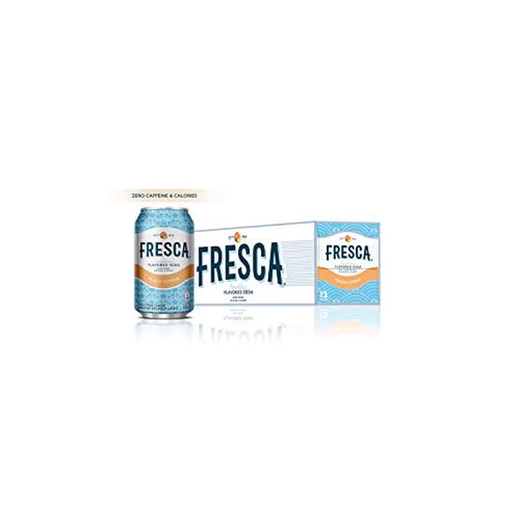 Fresca Peach Soda Sparkling Flavored Soft Drink Zero Calorie and Sugar