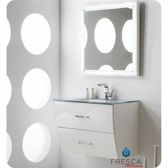 Fresca Platinum Wave 32 in. Glossy White Modern Bathroom Vanity
