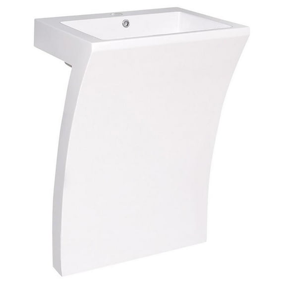 Fresca Quadro 23" White Pedestal Sink