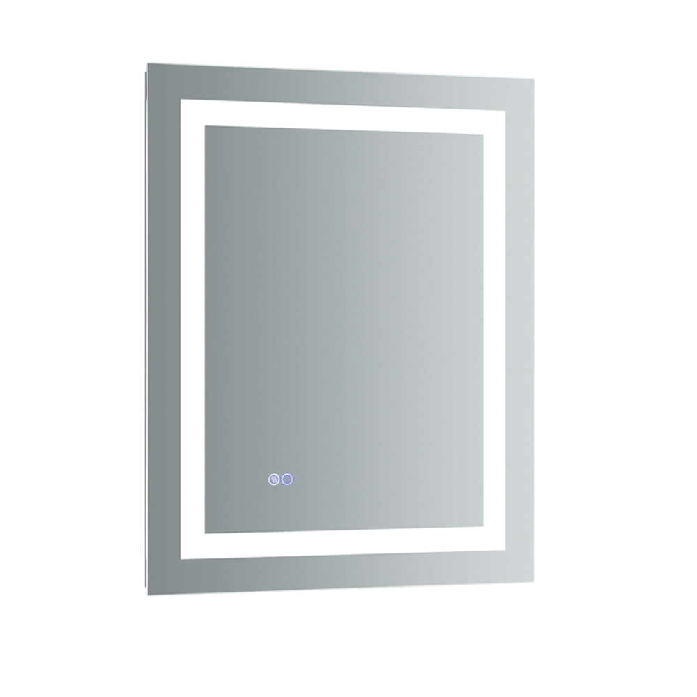 Sleek 24"x30" Transitional LED-Lit Frameless Vanity Mirror