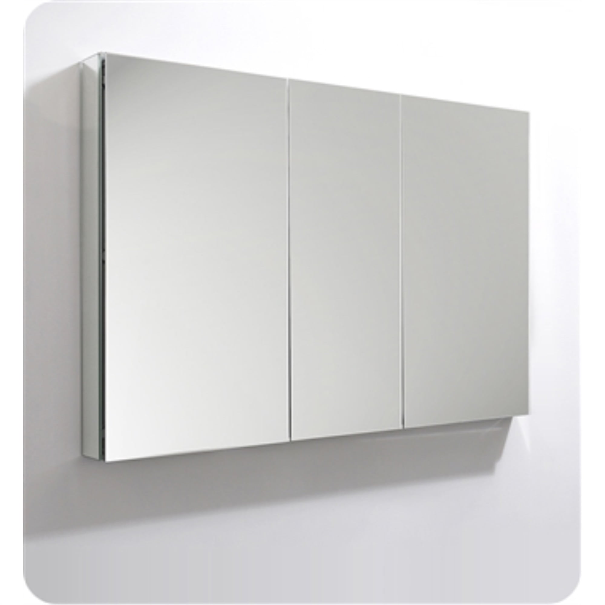 Mirrored Aluminum Frameless Rectangular Bathroom Medicine Cabinet
