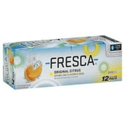 "Fresca Soda, Sparkling Flavored, Original Citrus, Fridge Pack, 144 Fl. Oz. With Other Natural Flavors."