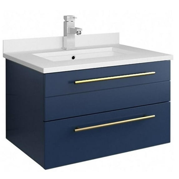 Fresca Fcb6124-Uns-U Lucera 24" Wall Mounted Single Basin Vanity Set - Blue