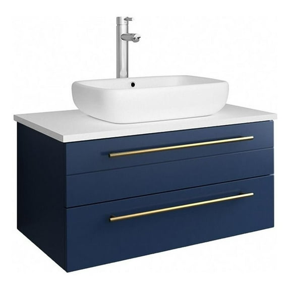 Fresca Fcb6130-Vsl-V Lucera 30" Wall Mounted Single Basin Vanity Set - Blue