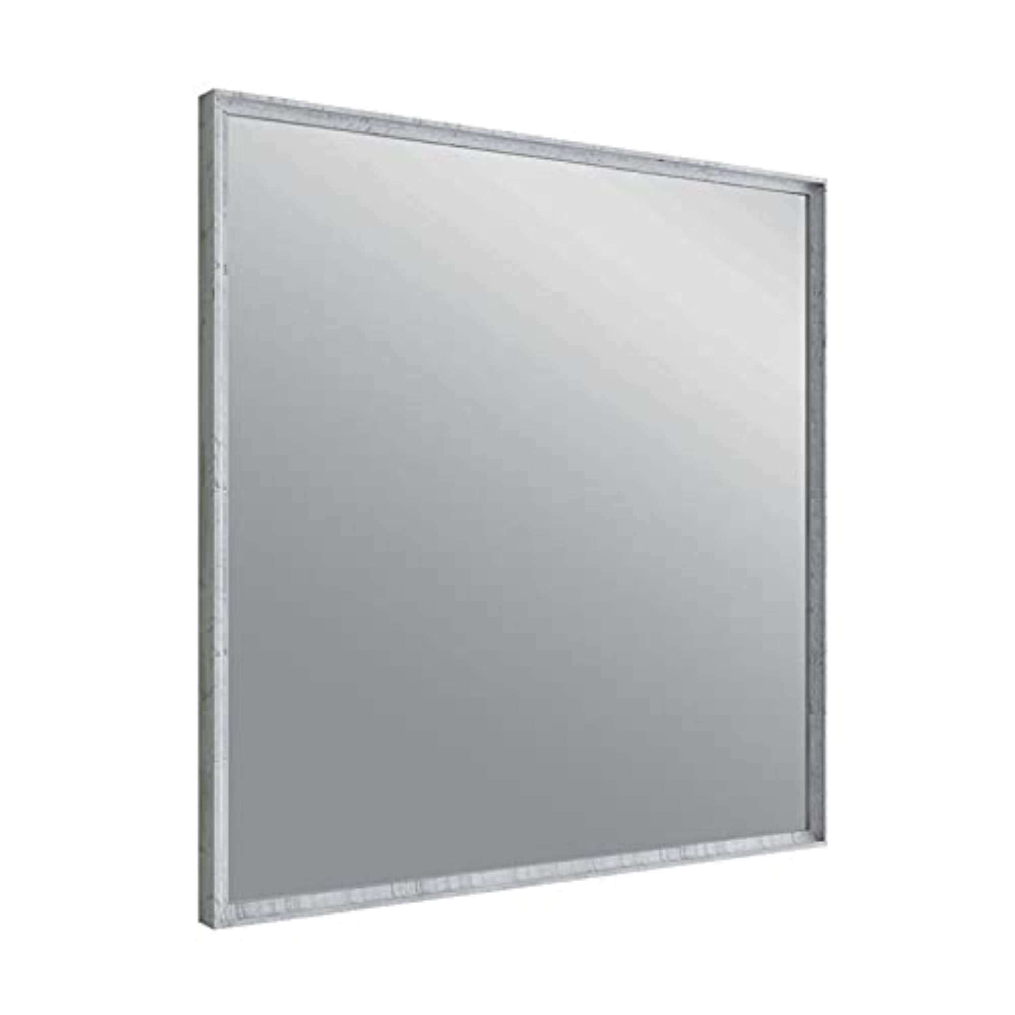 Formosa Rustic White 32" Square Solid Acacia Wood Bathroom Vanity Mirror