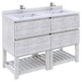 thumbnail image 1 of Fresca Formosa 46" Floor Standing Open Bottom Double Sink Modern Bathroom Cabinet in Rustic White, 1 of 15