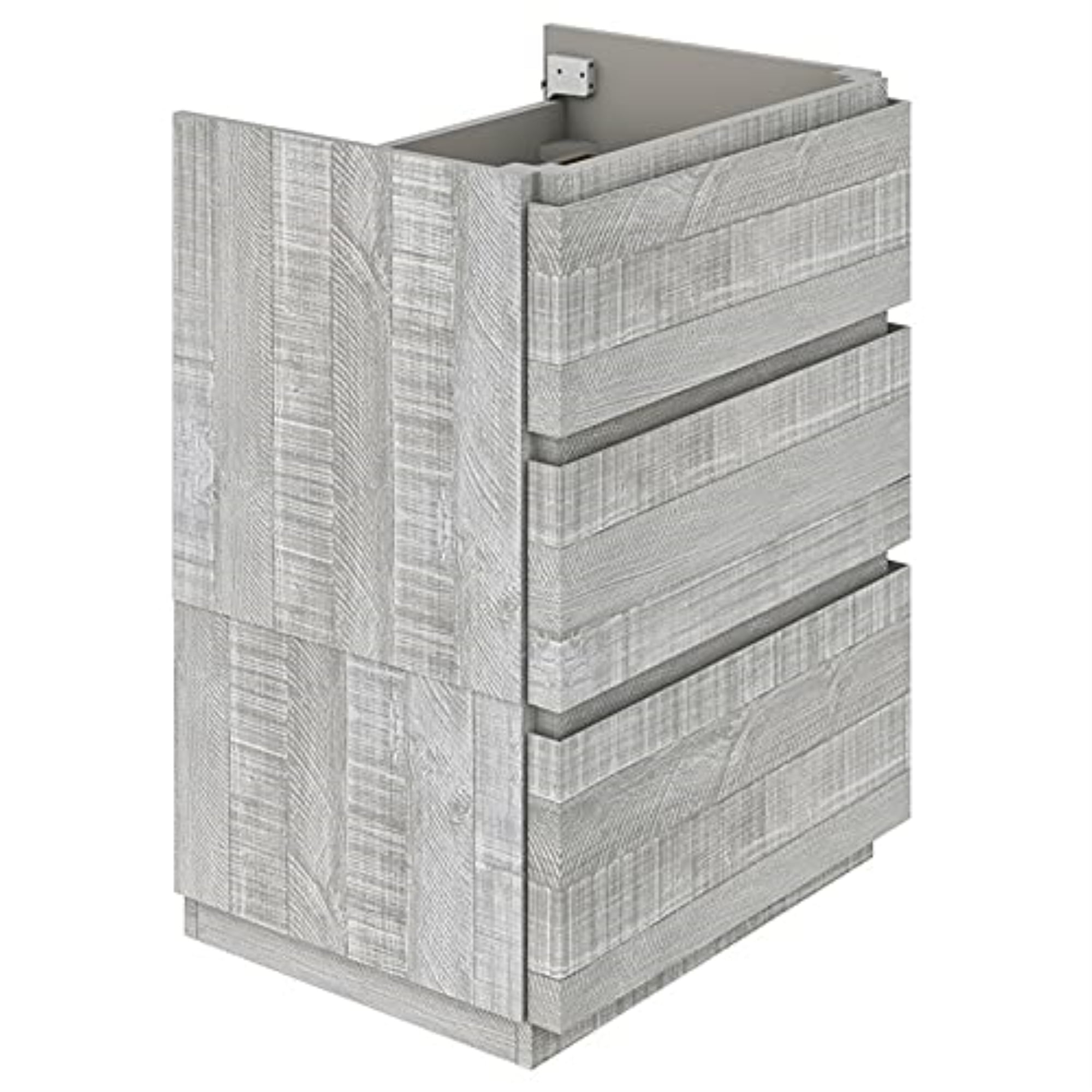 Ash Gray Acacia Wood Freestanding Single Bathroom Cabinet