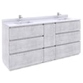 thumbnail image 1 of Fresca Formosa 70" Floor Standing Double Sink Modern Bathroom Cabinet in Rustic White, 1 of 15