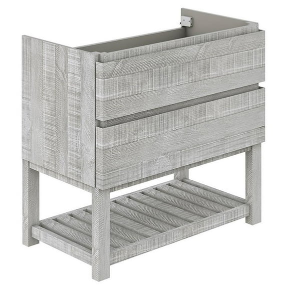 Fresca Formosa 70" Floor Standing Open Bottom Double Sink Modern Bathroom Cabinet in Ash