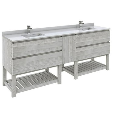 Fresca Stella 82" Open Base Double Bathroom Cabinet in Ash Gray