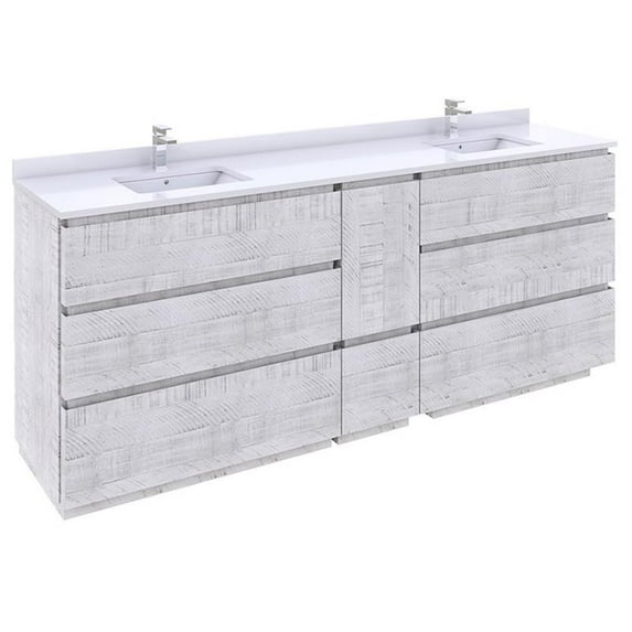 Fresca Fcb31-361236-Fc-U Formosa 84" Free Standing Double Basin Vanity Set - White