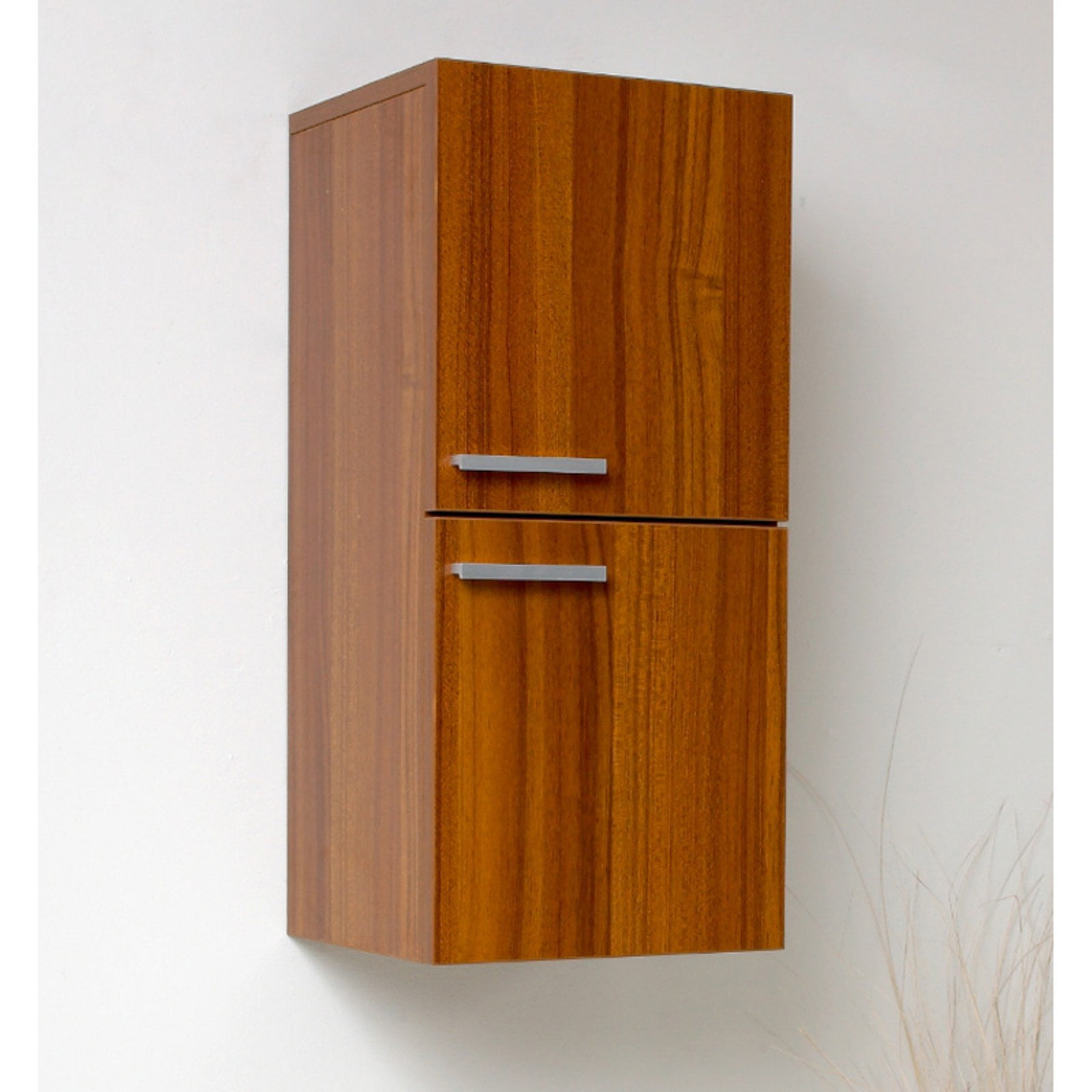 Teak Wall Mounted Bathroom Cabinet with Soft Closing Hinges