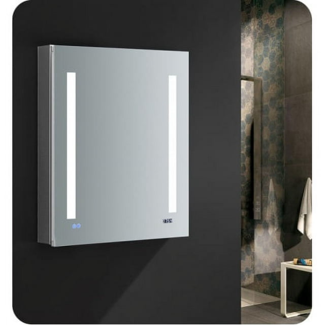 Fresca Tiempo 24" Right Modern Aluminum Bathroom Medicine Cabinet in Mirrored