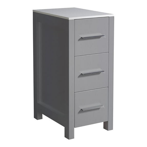 Fresca Torino 12" Modern Wood Bathroom Linen Side Cabinet in Gray