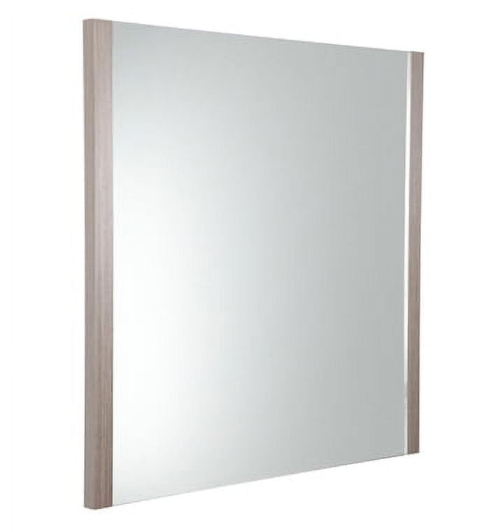 Gray Oak Frameless Rectangular Bathroom Vanity Mirror