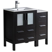 Fresca Torino 36" Espresso Modern Bathroom Cabinets with Integrated Sink
