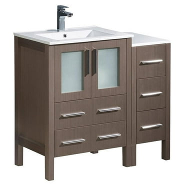 Fresca Torino 36" Modern Bathroom Cabinet with Integrated Sink in Gray Oak