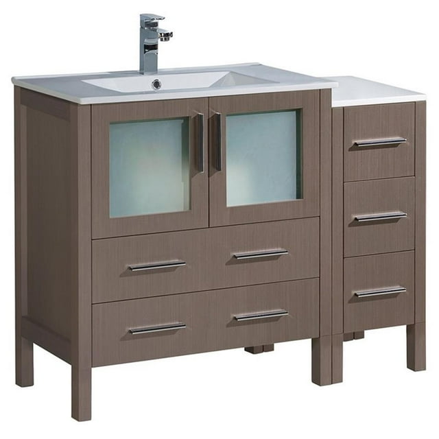 Fresca Torino 42" Modern Bathroom Cabinets with Integrated Sink in Gray Oak