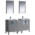 thumbnail image 1 of Fresca Torino 60" Gray Modern Double Sink Bathroom Vanity with Side Cabinet & Integrated Sinks, 1 of 5