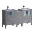thumbnail image 1 of Fresca Torino 60" Gray Modern Double Sink Bathroom Cabinets w/ Integrated Sinks, 1 of 4