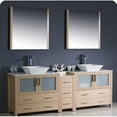 thumbnail image 1 of Fresca Torino 84" Light Oak 2-Sink Bathroom Vanity with Side Cabinet &amp; Sinks, 1 of 5