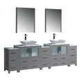 thumbnail image 1 of Fresca Torino 96" Gray Modern Double Sink Bathroom Vanity with 3 Side Cabinets & Vessel Sinks, 1 of 5