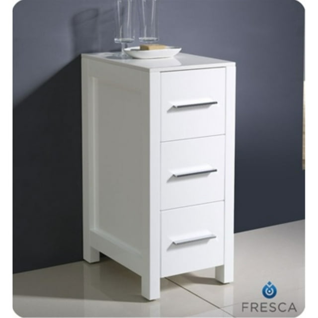 Fresca Torino Bathroom Linen Side Cabinet in White