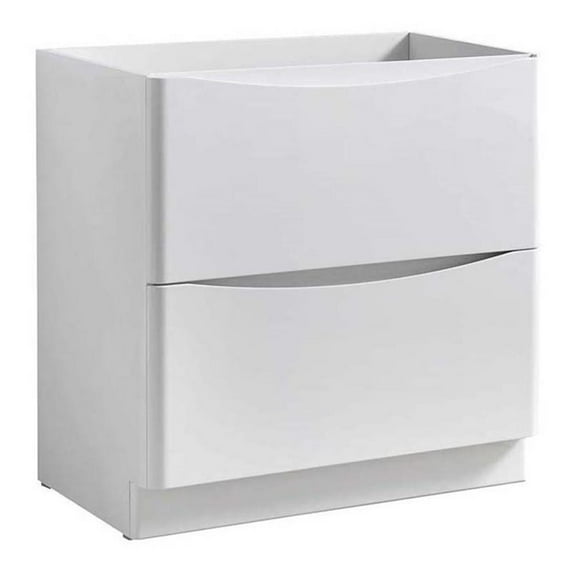 Fresca Tuscany 32" Free Standing Modern Wood Bathroom Cabinet in Glossy White
