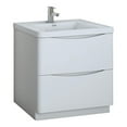 thumbnail image 1 of Fresca Tuscany 32" Modern Integrated Sink Wood Bathroom Cabinet in Glossy White, 1 of 8