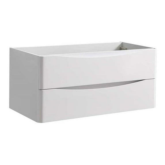 Fresca Tuscany 40" Wall Hung Modern Wood Bathroom Cabinet in Glossy White