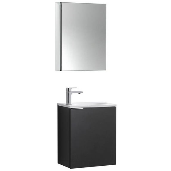 Fresca Valencia 20" Black Wall Hung Modern Bathroom Vanity w/ Medicine Cabinet