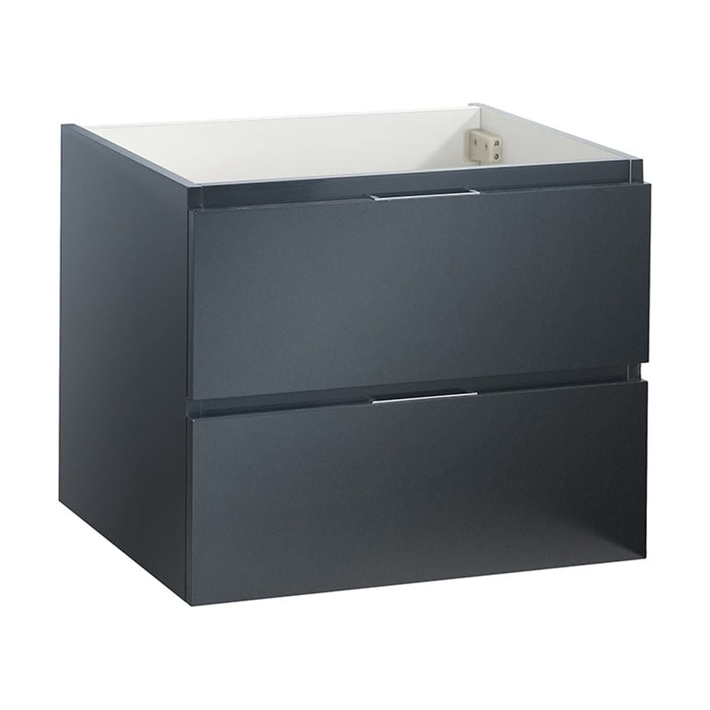 Valencia 24" Glossy Gray MDF Wall-Mount Vanity Base