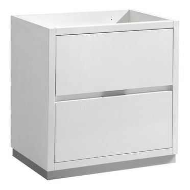 Fresca Valencia 30" Free Standing Modern Wood Bathroom Cabinet in Glossy White