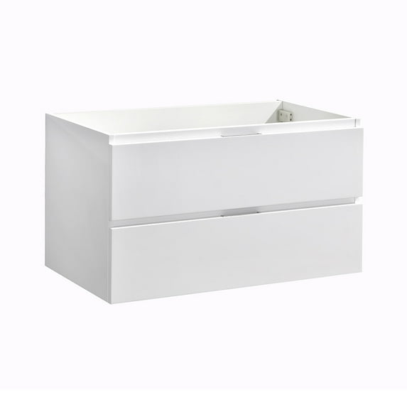Fresca Valencia 36" Wall Hung Modern Wood Bathroom Cabinet in Glossy White