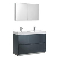 Fresca Valencia 48" Double Sinks Bathroom Vanity in Dark Slate Gray