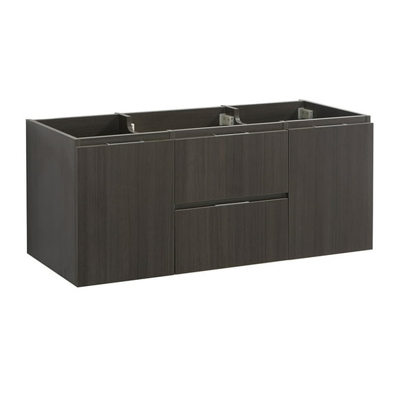 Fresca Valencia 48" Gray Oak Wall Hung Double Sink Modern Bathroom Cabinet