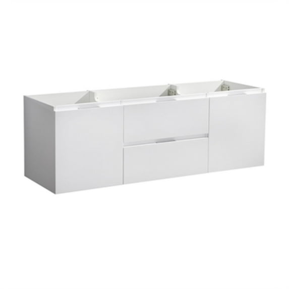 Fresca Valencia 48" Glossy White Wall Hung Single Sink Modern Bathroom Cabinet