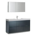 thumbnail image 1 of Fresca Valencia 60" Modern Wood Bathroom Vanity with Cabinet in Dark Slate Gray, 1 of 5