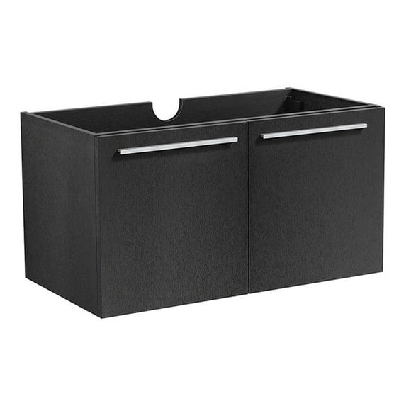 Fresca Vista 30" 2-door Wall Hung Modern Wood Bathroom Cabinet in Black