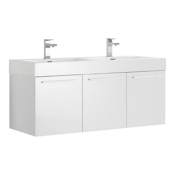Fresca Fcb8092-D-I Vista 47" Wall Mounted Double Basin Vanity Set - White