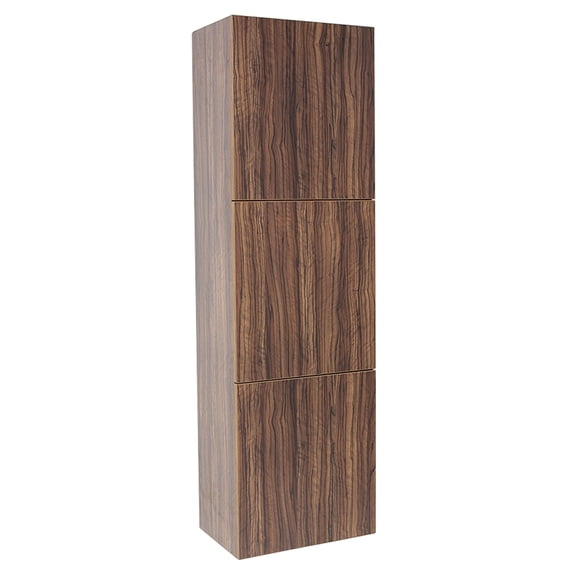 Fresca Walnut Bathroom Linen Side Cabinet with 3 Large Storage Areas
