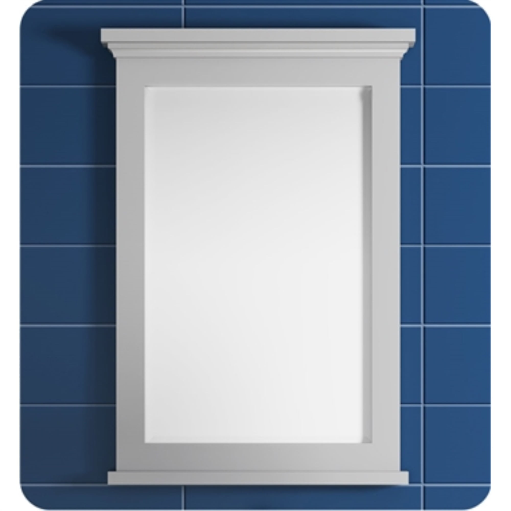Elegant Shaker-Style 24" Grey Wood Bathroom Vanity Mirror
