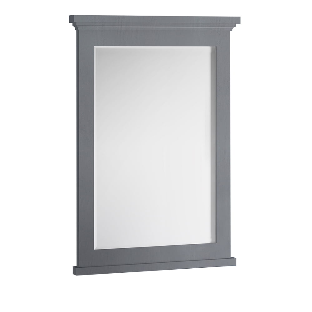 Elegant Grey Textured 27"x35" Wood Framed Bathroom Vanity Mirror