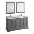 thumbnail image 1 of Fresca Windsor 60" Gray Textured Traditional Double Sink Bathroom Vanity with Mirrors, 1 of 11